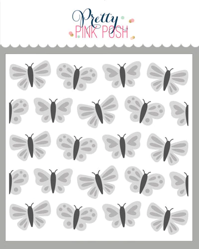 Pretty Pink Posh - Layered Butterflies Stencil (3 Layer)