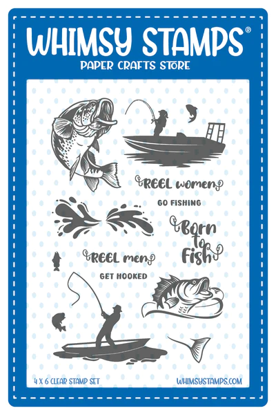 Whimsy Stamps - Born to Fish Clear Stamps