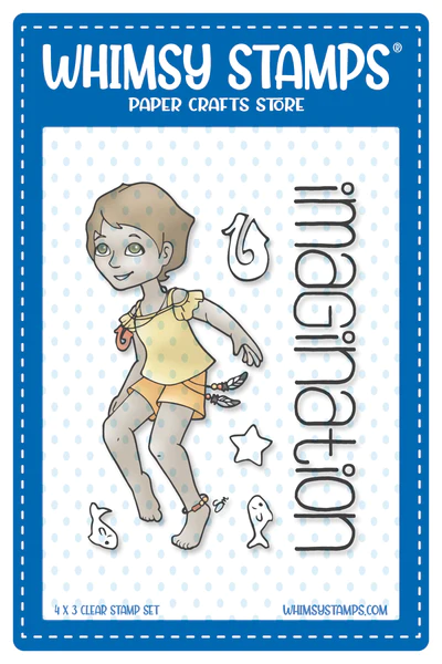 Whimsy Stamps - Woolly Bear Kids - Imagination Clear Stamps