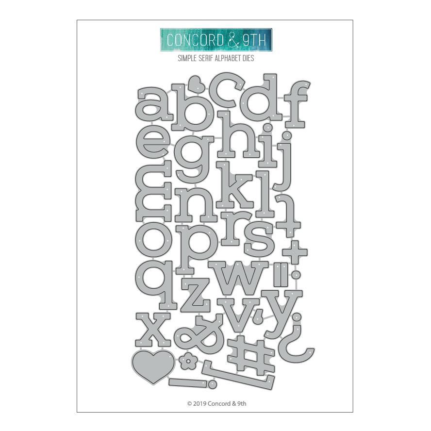 Concord & 9th - Simple Serif Alphabet dies