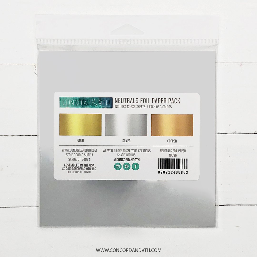 Concord & 9th - Neutrals Foil Paper Pack (silver, gold, copper)
