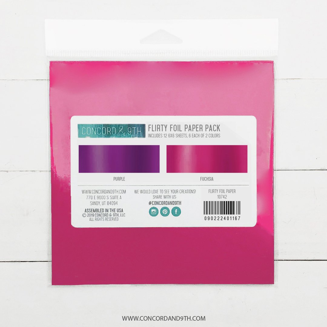 Concord & 9th - Flirty Foil Paper Pack: Fuchsia & Purple