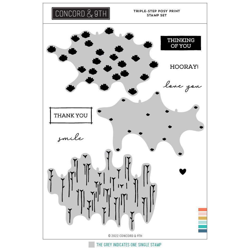 Concord & 9th - Triple-Step Posy Print Stamp Set 6 x 8 (SO)
