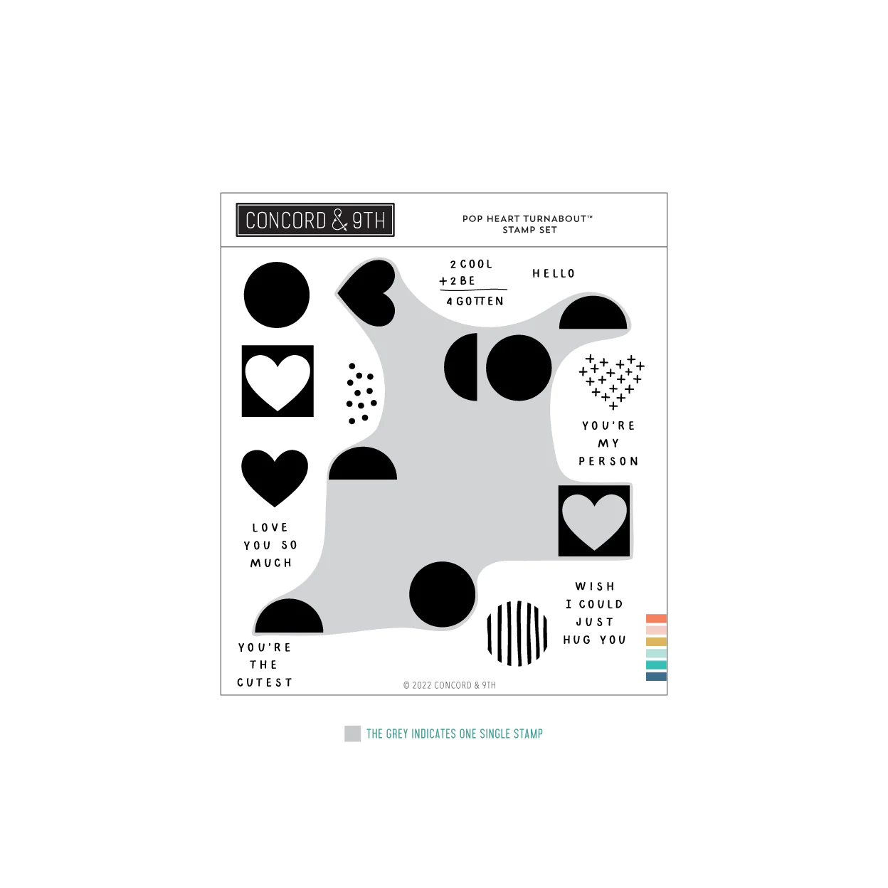 Concord & 9th - Pop Heart Turnabout Stamp (6 x 6) - STAMP & MATCHING DIE (SO)