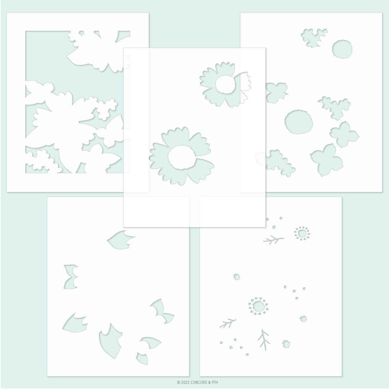 Concord & 9th - Garden Path Stencil Pack (5 stencils / 4.75 x 6)