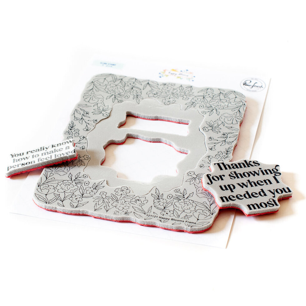 Pinkfresh Studio - Happy Blooms Frame cling stamp - DISCONTINUED
