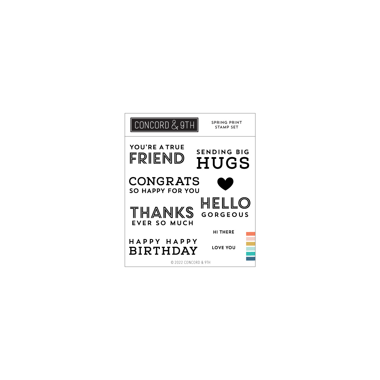 Concord & 9th - Spring Print Sentiments Stamp Set (4 x 4)