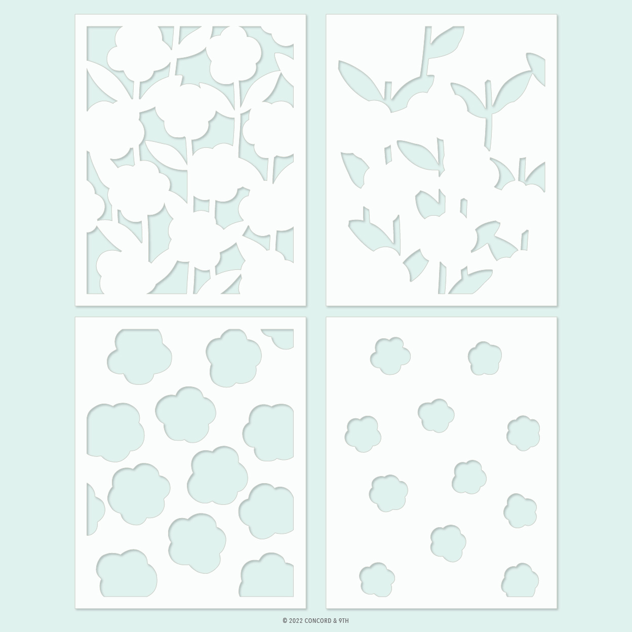 Concord & 9th - Sweet Stems Stencil Pack (4 qty; 4.75" x 6)