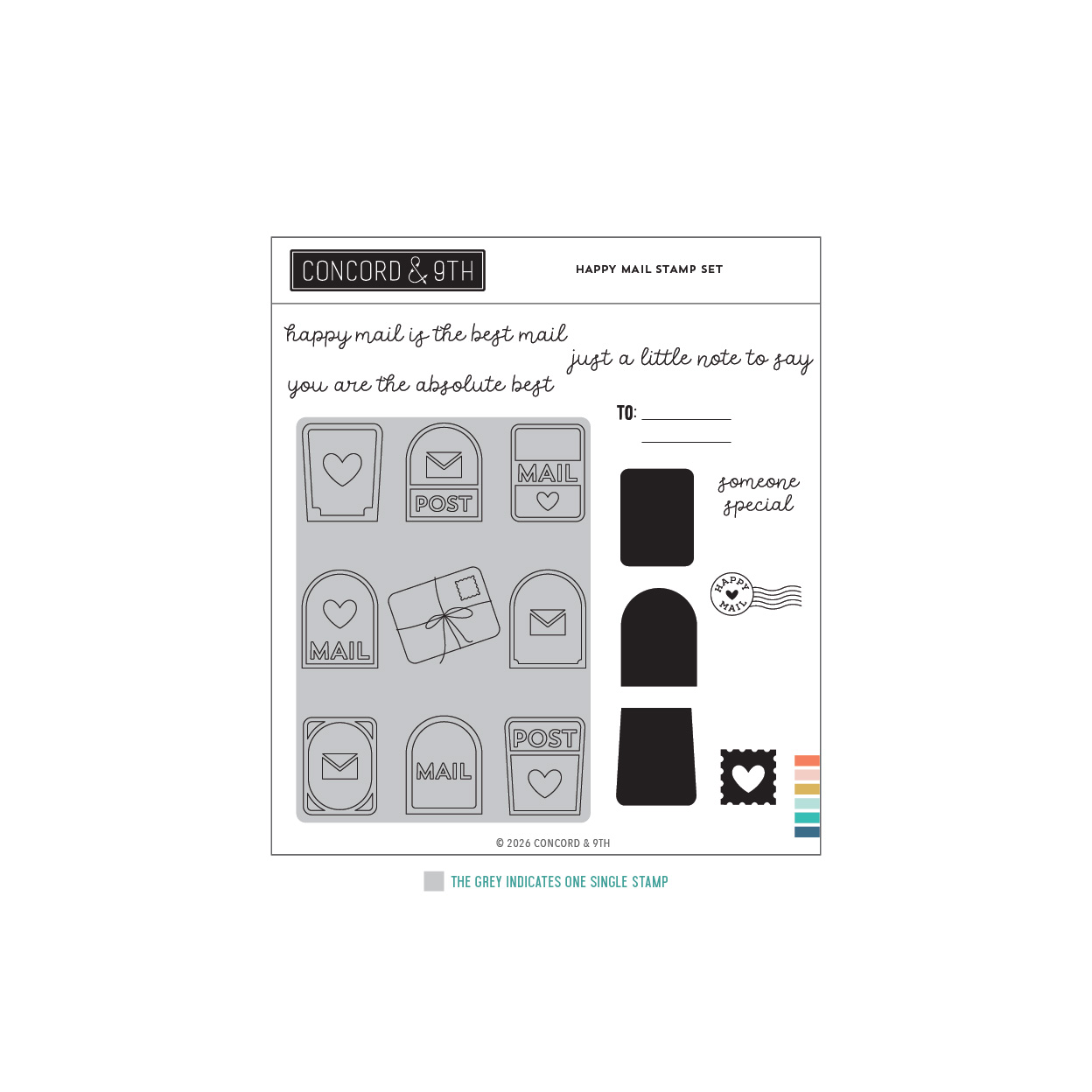 **NEW* - Concord & 9th - Happy Mail Stamp Set (6 x 6)