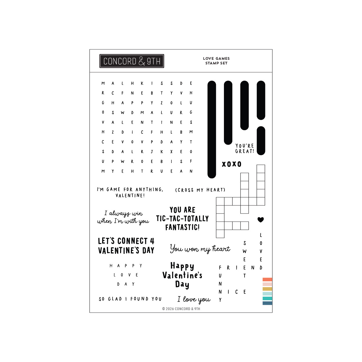Concord & 9th - Love Games Stamp Set (6 x 8)