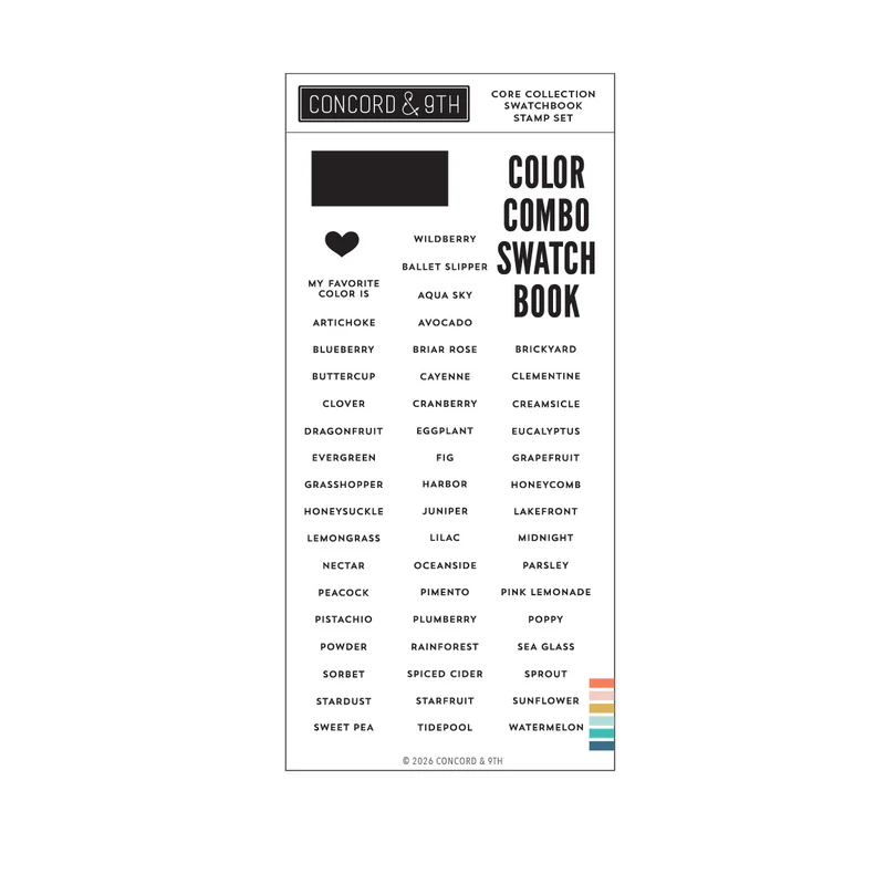 ***NEW* - Concord & 9th - Core Collection Swatchbook Stamp Set (4 x 8)