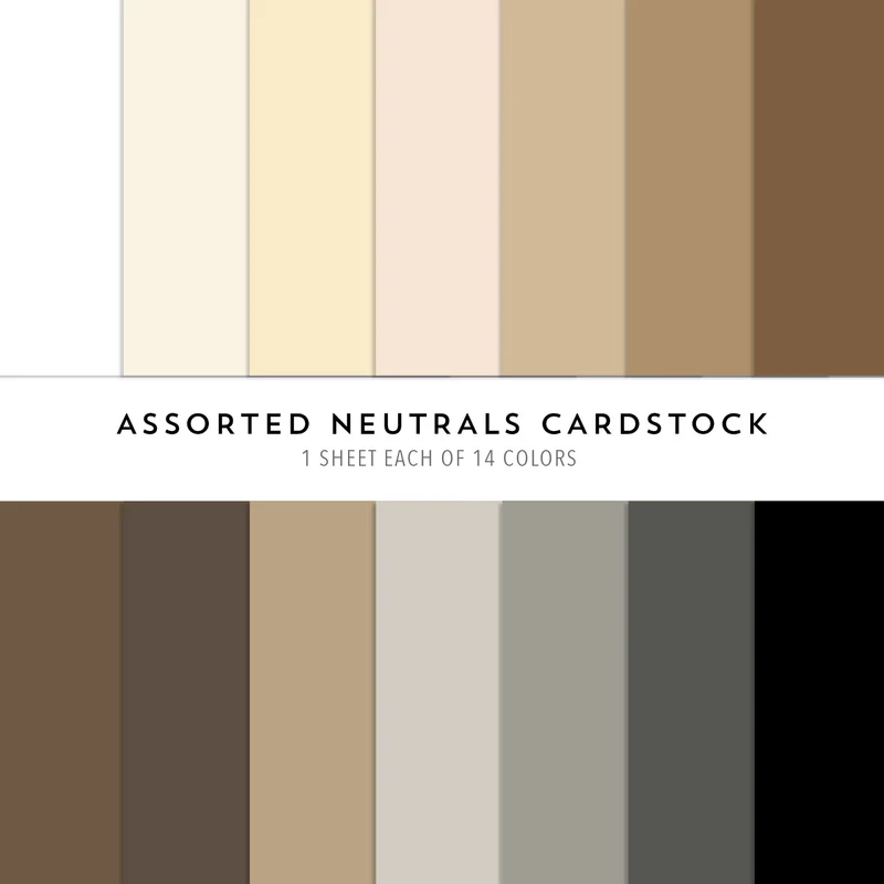 Concord & 9th - Neutrals Collection Assorted Cardstock Pack (14 Colors)
