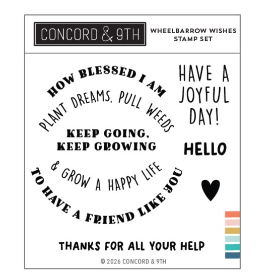 Concord & 9th - Wheelbarrow Wishes Stamp Set (4 x 4)