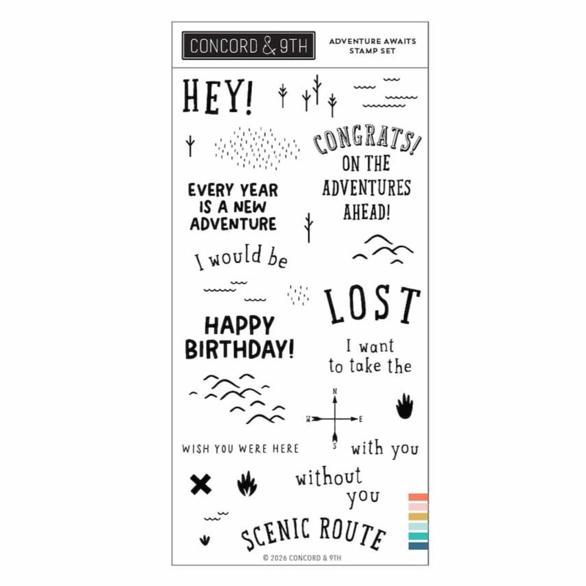 **NEW* - Concord & 9th - Adventure Awaits Stamp Set (4 x 8)
