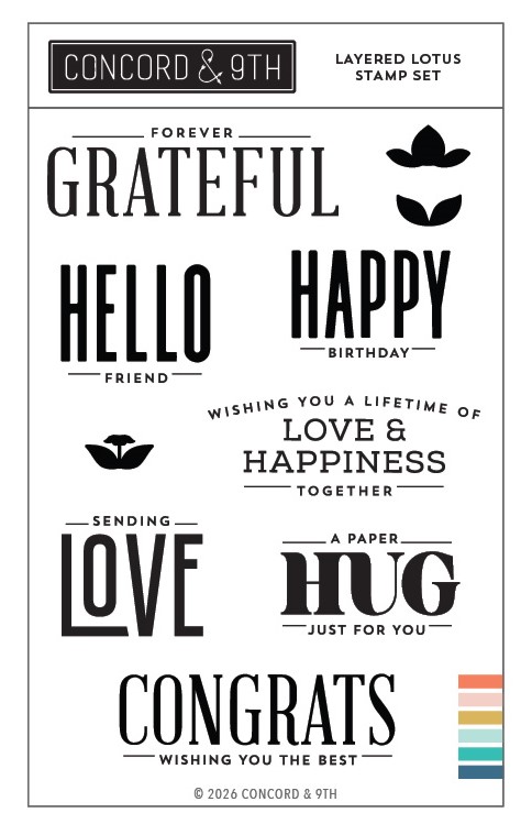 **NEW* - Concord & 9th - Layered Lotus Stamp Set  (4 x 4)