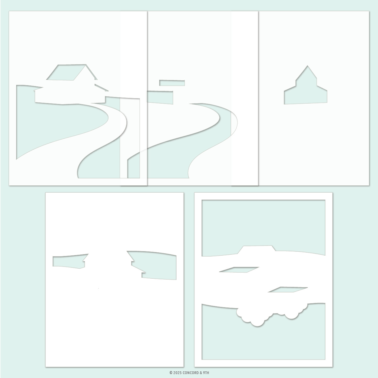 *NEW* - Concord & 9th - Countryside Stencil Pack (5 qty; 4.75 x 6)