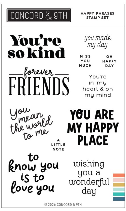 *NEW* - Concord & 9th - Happy Phrases Stamp Set (4 x 6)