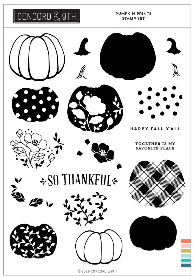 *NEW* - Concord & 9th - Pumpkin Prints Stamp Set (6 x 8)
