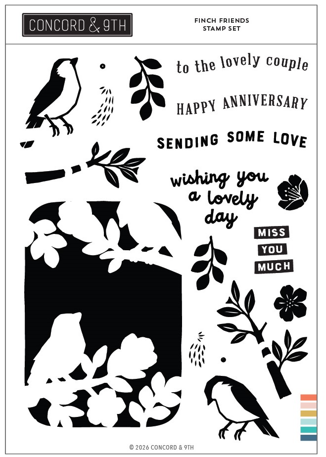 **NEW* - Concord & 9th - Finch Friends Stamp Set (6 x 8)