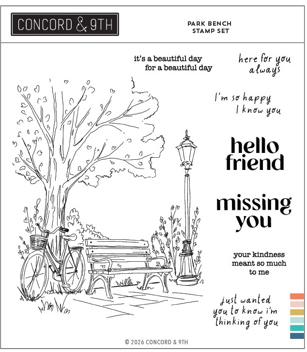 **NEW* - Concord & 9th - Park Bench Stamp Set (6 x 6)