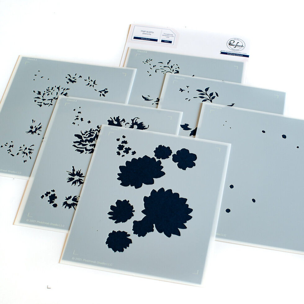 Pinkfresh Studio - Dahlia Bunch layering stencils