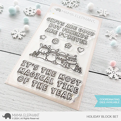 Mama Elephant - HOLIDAY BLOCK Stamp with matching die (SO)