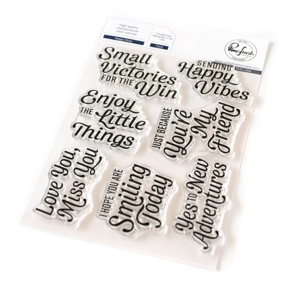 Pinkfresh Studio - Happy Vibes stamp - DISCONTINUED