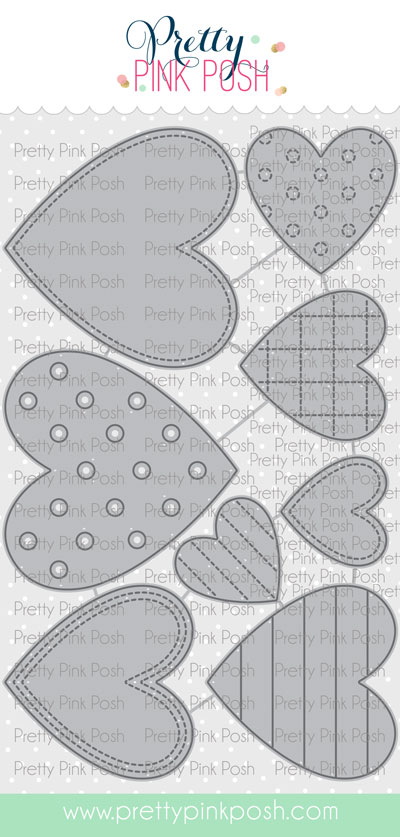 Pretty Pink Posh - Stitched Hearts Die