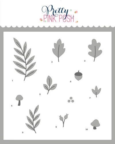 Pretty Pink Posh - Solid Leaf Foliage Stencil (2 pack)