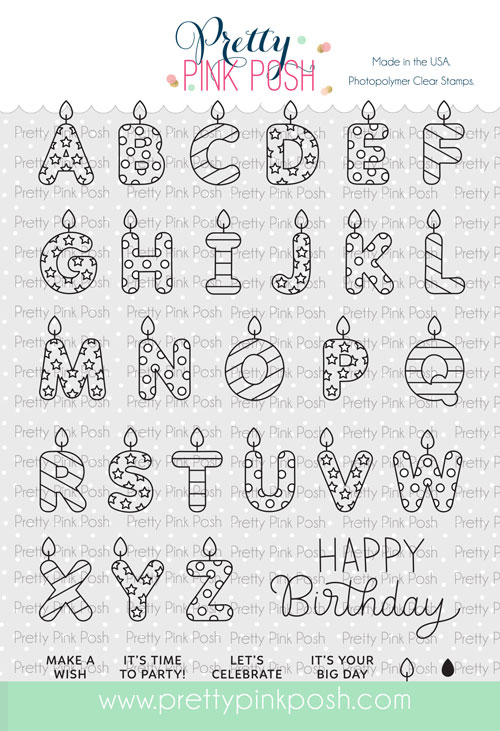 Pretty Pink Posh - Alphabet Candles Stamp Set