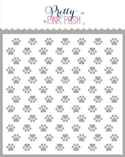 Pretty Pink Posh - Paw Prints Stencil