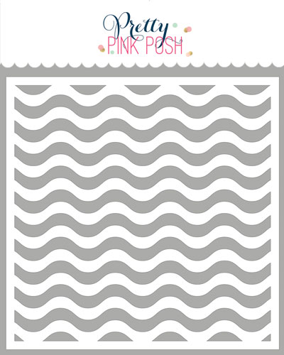 Pretty Pink Posh - Wavy Stripes Stencil
