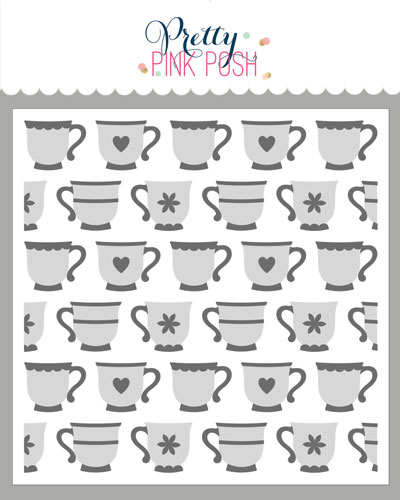Pretty Pink Posh - Layered Teacups Stencils (2 Lyr)