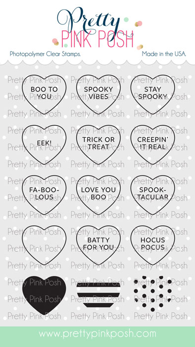 *NEW* - Pretty Pink Posh - Halloween Candy Hearts Stamp Set