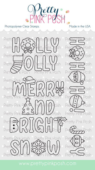 **NEW* - Pretty Pink Posh - Holiday Word Scenes Stamp Set