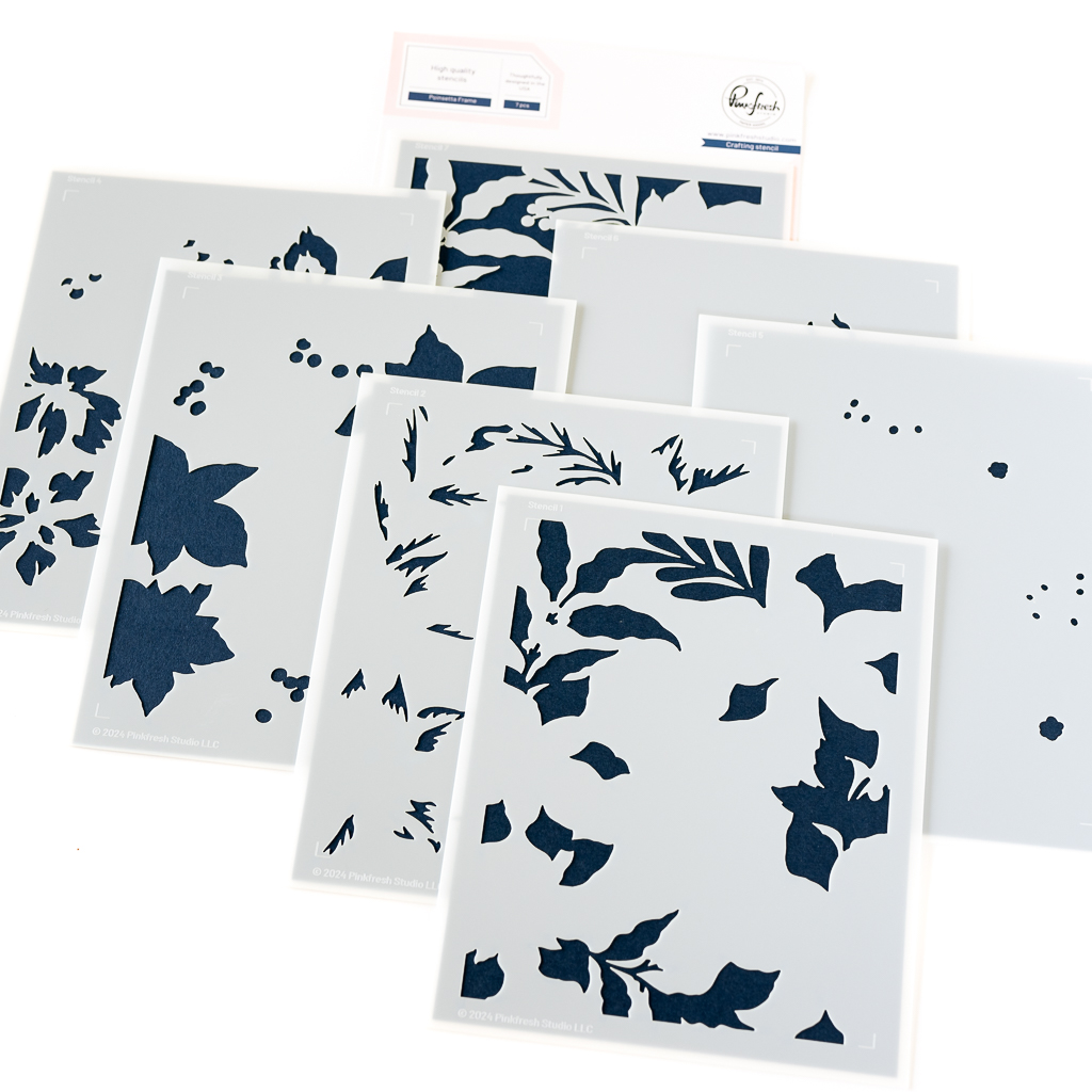 Pinkfresh Studio - Poinsettia Frame stencil