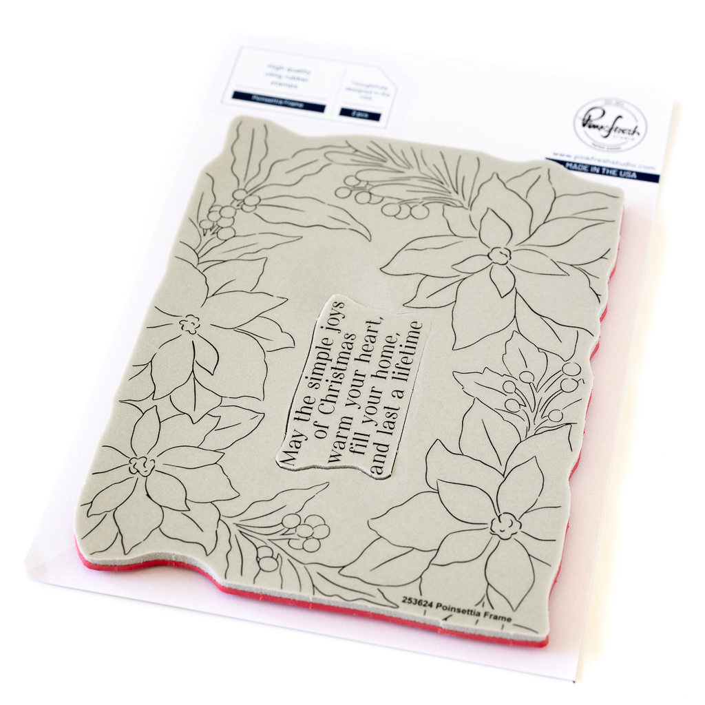 Pinkfresh Studio - Poinsettia Frame cling stamp