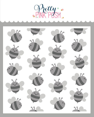 *NEW* - Pretty Pink Posh - Layered Bees Stencil (3 Lyr)