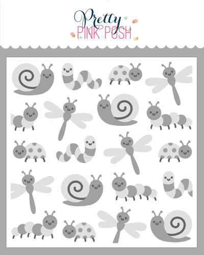 *NEW* - Pretty Pink Posh - Layered Bugs Stencil (3 Lyr)