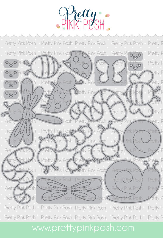 *NEW* - Pretty Pink Posh - Stitched Bugs Die Set