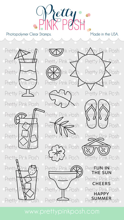 **NEW* - Pretty Pink Posh - Summer Sips Stamp Set