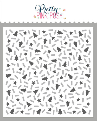 **NEW* - Pretty Pink Posh - Layered Holiday Sprinkle Mix Stencil (2 Lyr)
