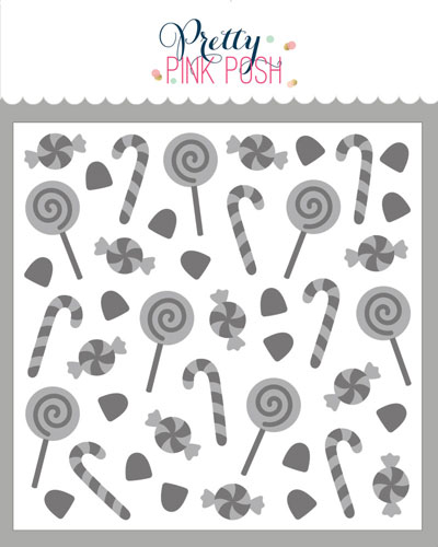 **NEW* - Pretty Pink Posh - Layered Sweet Candies Stencil (2 Lyr)