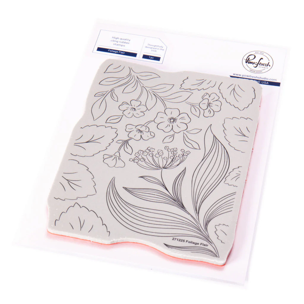 Pinkfresh Studio - Foliage Flair cling stamp/die/stencil