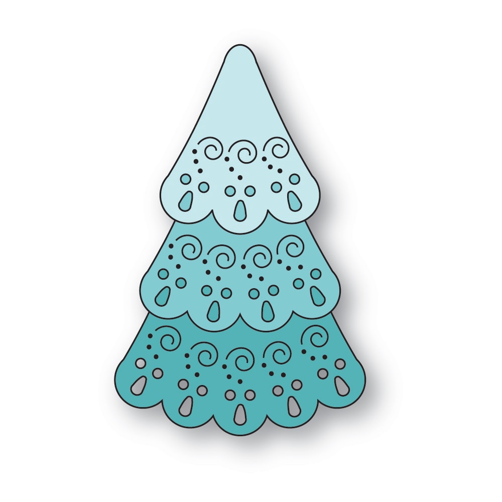 **NEW* - Poppystamps - Nordic Swirl Tree craft die