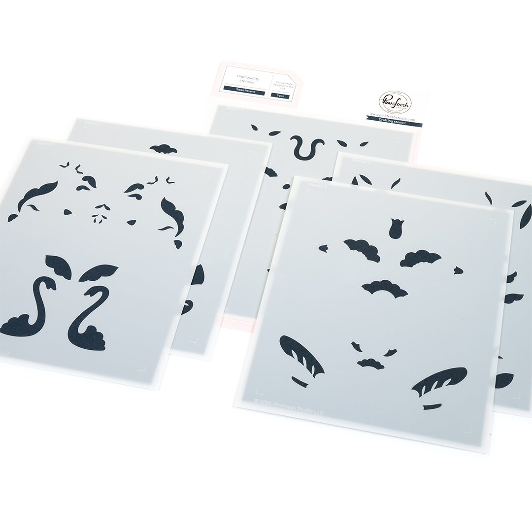 **NEW* - Pinkfresh Studio - Swan Reverie stencil