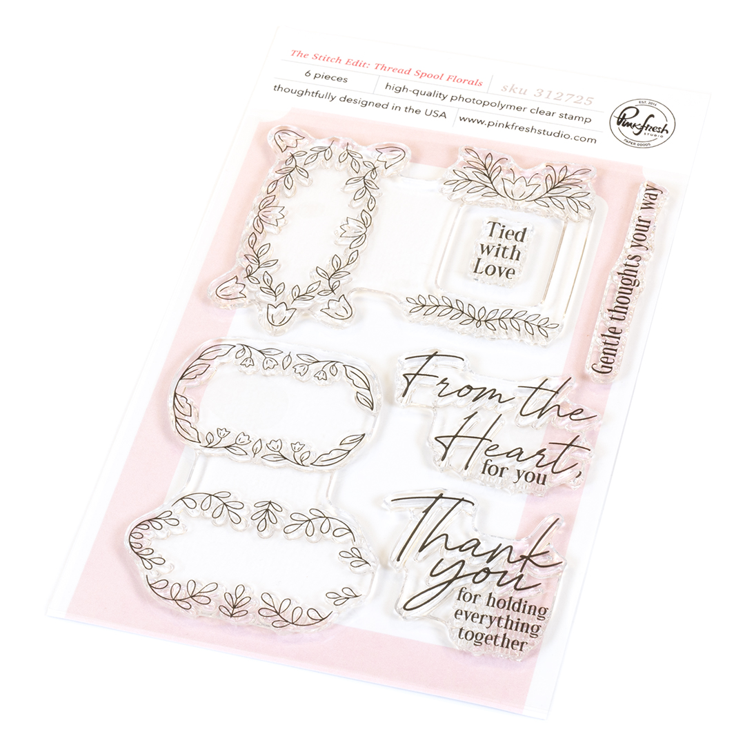 **NEW* - Pinkfresh Studio - The Stitch Edit: Thread Spool Florals stamp