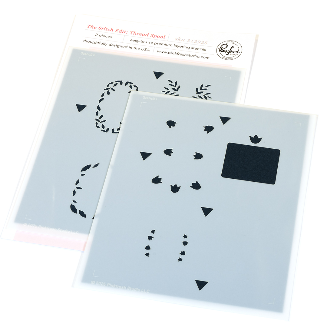 **NEW* - Pinkfresh Studio - The Stitch Edit: Thread Spool stencil