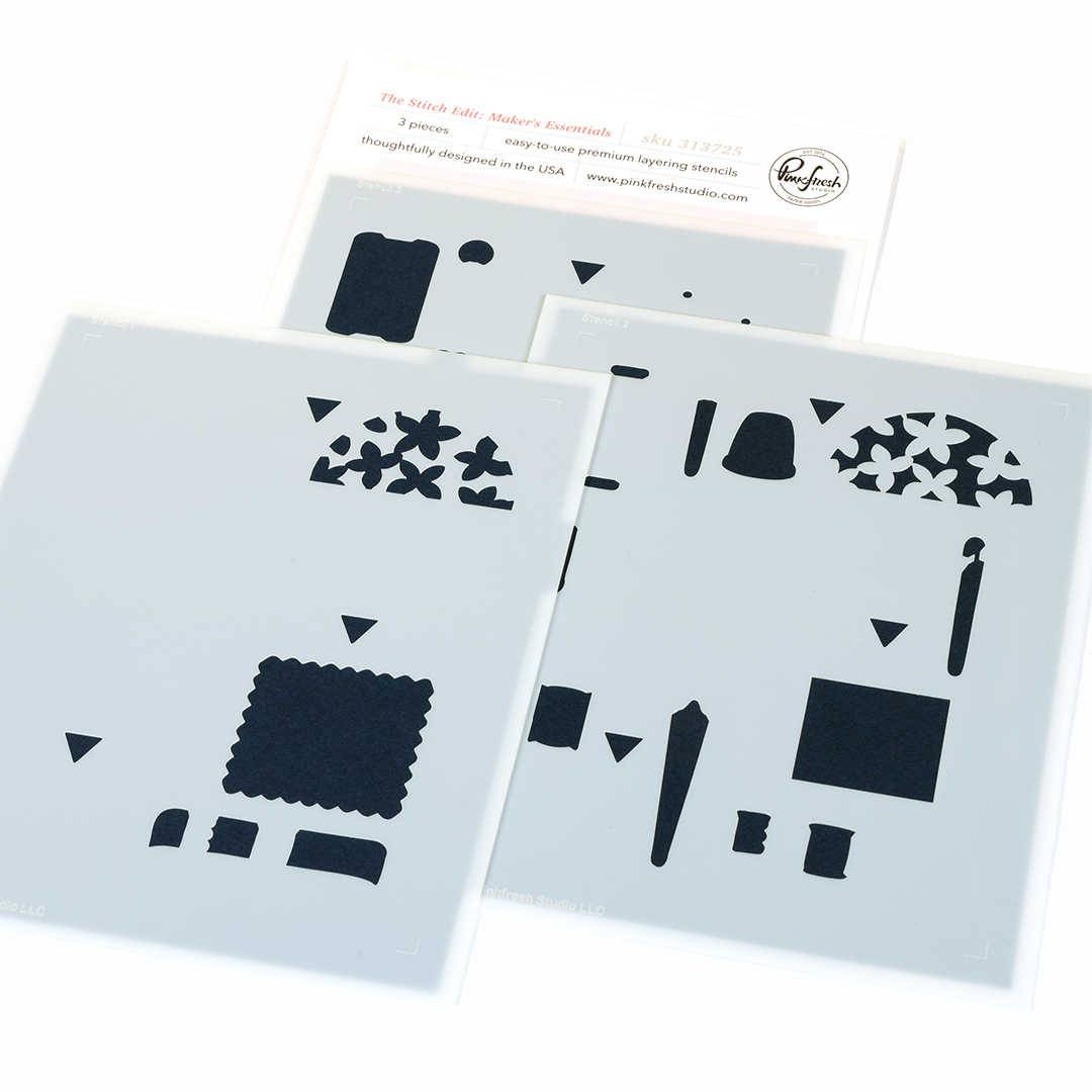**NEW* - Pinkfresh Studio - The Stitch Edit: Maker's Essentials stencil
