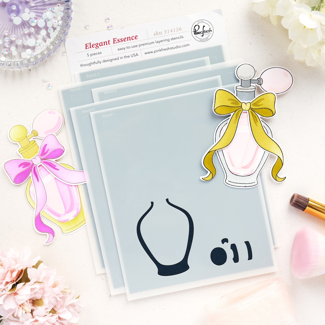 **NEW* - Pinkfresh Studio - Elegant Essence stencil